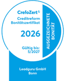CrefoZert Creditreform Bonitätszertifikat 2026 für Leadguru GmbH